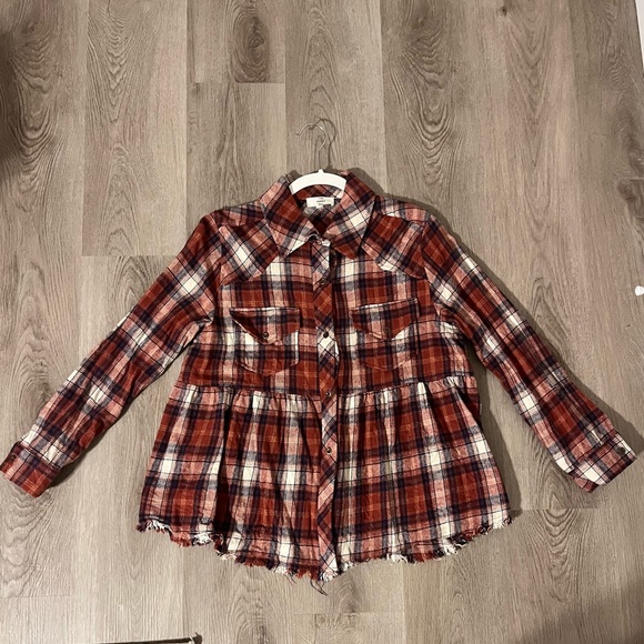 Ladies Plaid Check Top by Entro-Blue main image 0